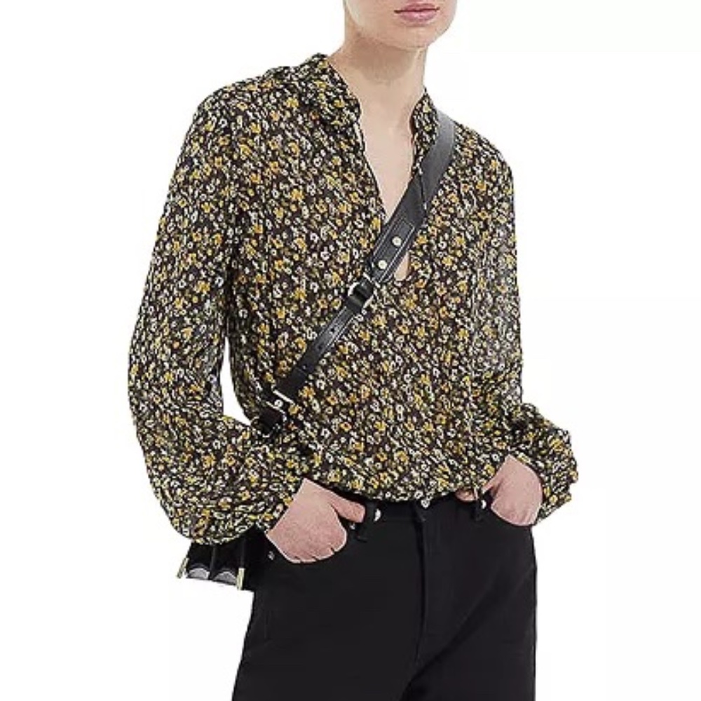 NWT The Kooples Camo Flowers Blouse - French Size 3/US 8